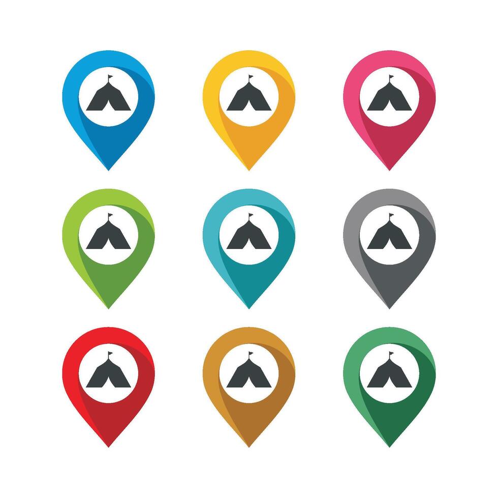 Location Point Set - camping Illustration Design. EPS 10. vector