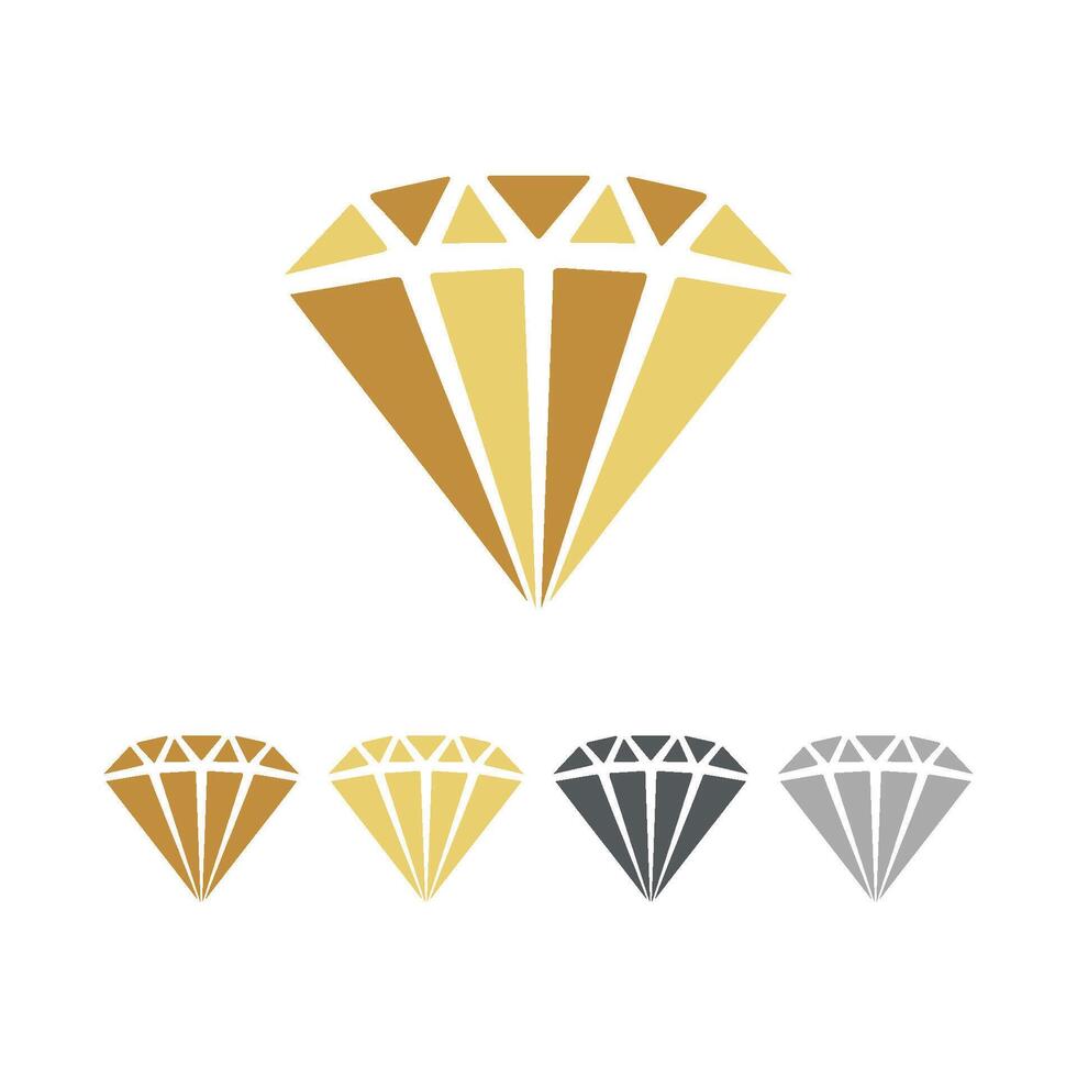 Set Gold and Grey Diamond Shape Logo Template Illustration Design. EPS 10. vector