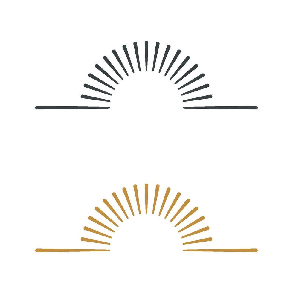 Set Sunburst Line Logo Template Illustration Design. EPS 10. vector