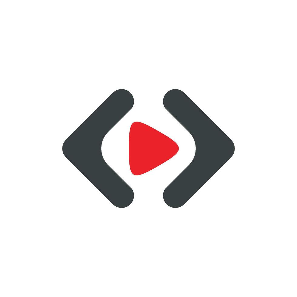 Play Button Coding Icon Logo Template Illustration Design. EPS 10. vector