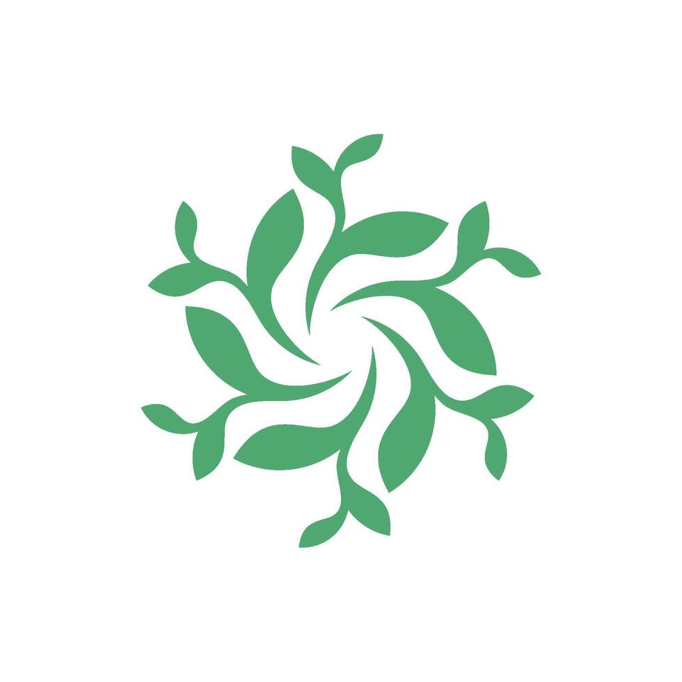 Abstract Decorative Green Flower Logo Template Illustration Design. EPS 10. vector