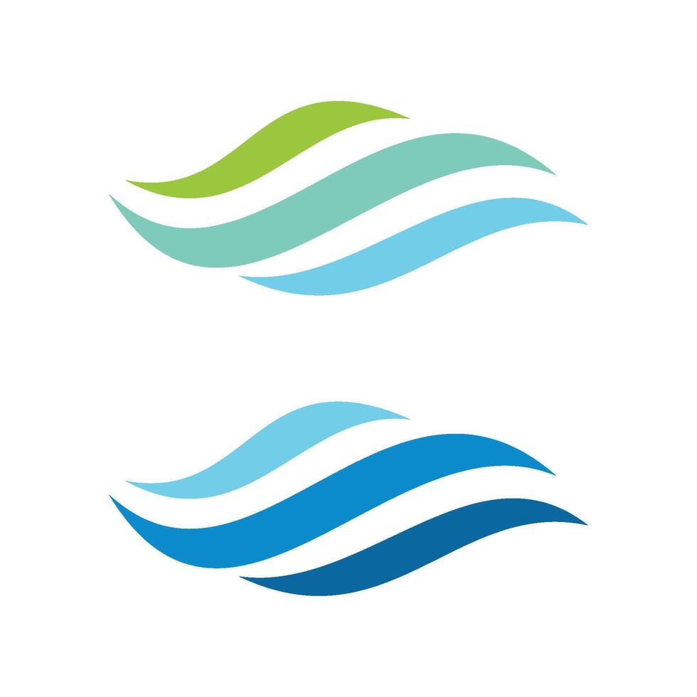 Set Natural Wave Logo Template Illustration Design. EPS 10. vector
