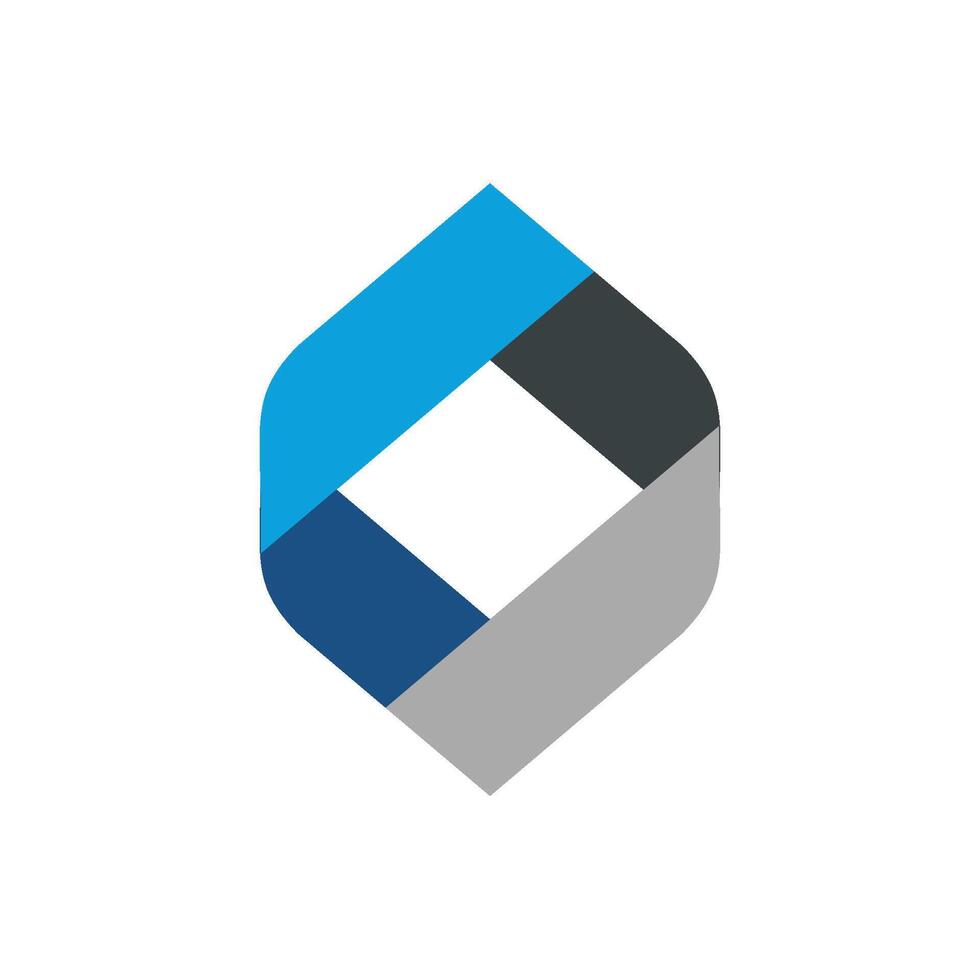 Blue Grey Plaited Abstract Shield Logo Template Illustration Design. EPS 10. vector