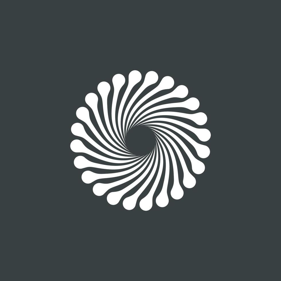 Abstract White Dandelion Flower Circle Logo Template Illustration Design. EPS 10. vector