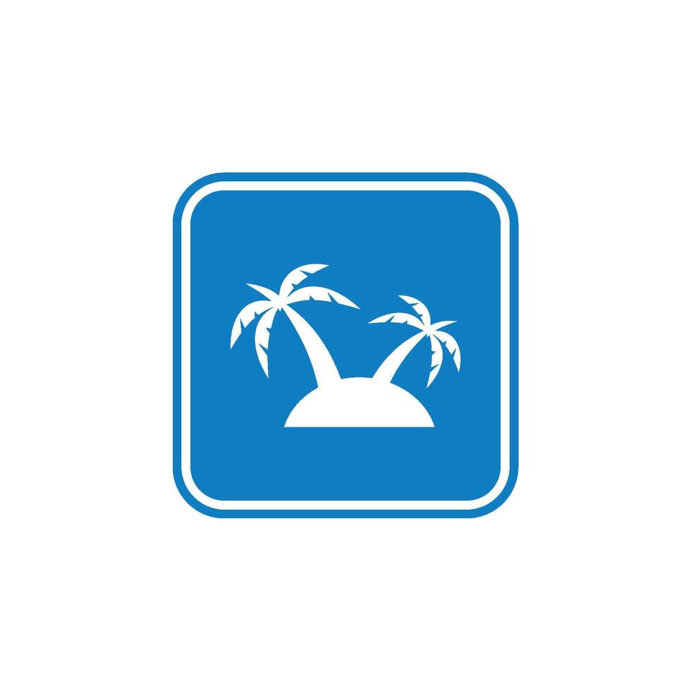Square Icon Template - Island Illustration Design. EPS 10. vector