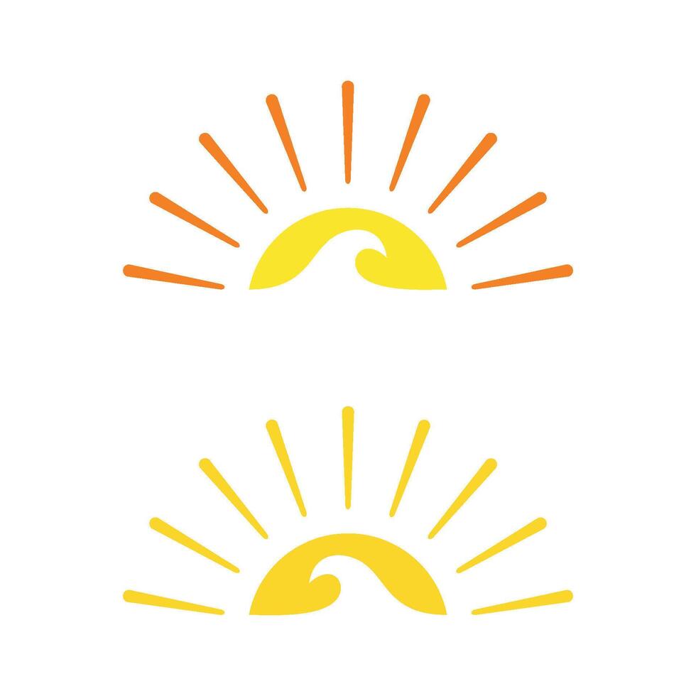 Set Yellow Sunburst Line Logo Template Illustration Design. EPS 10. vector