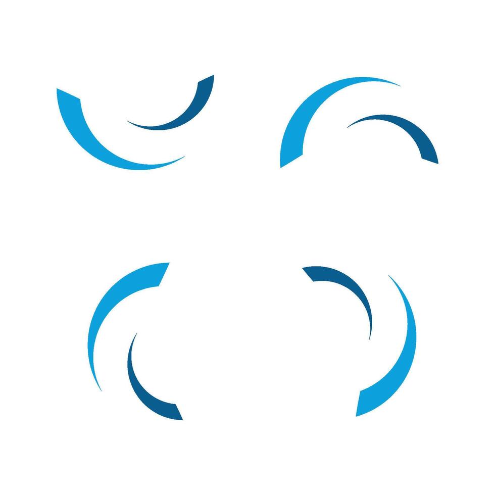 set Abstract Blue Curly Swoosh Logo Template Illustration Design. EPS 10. vector