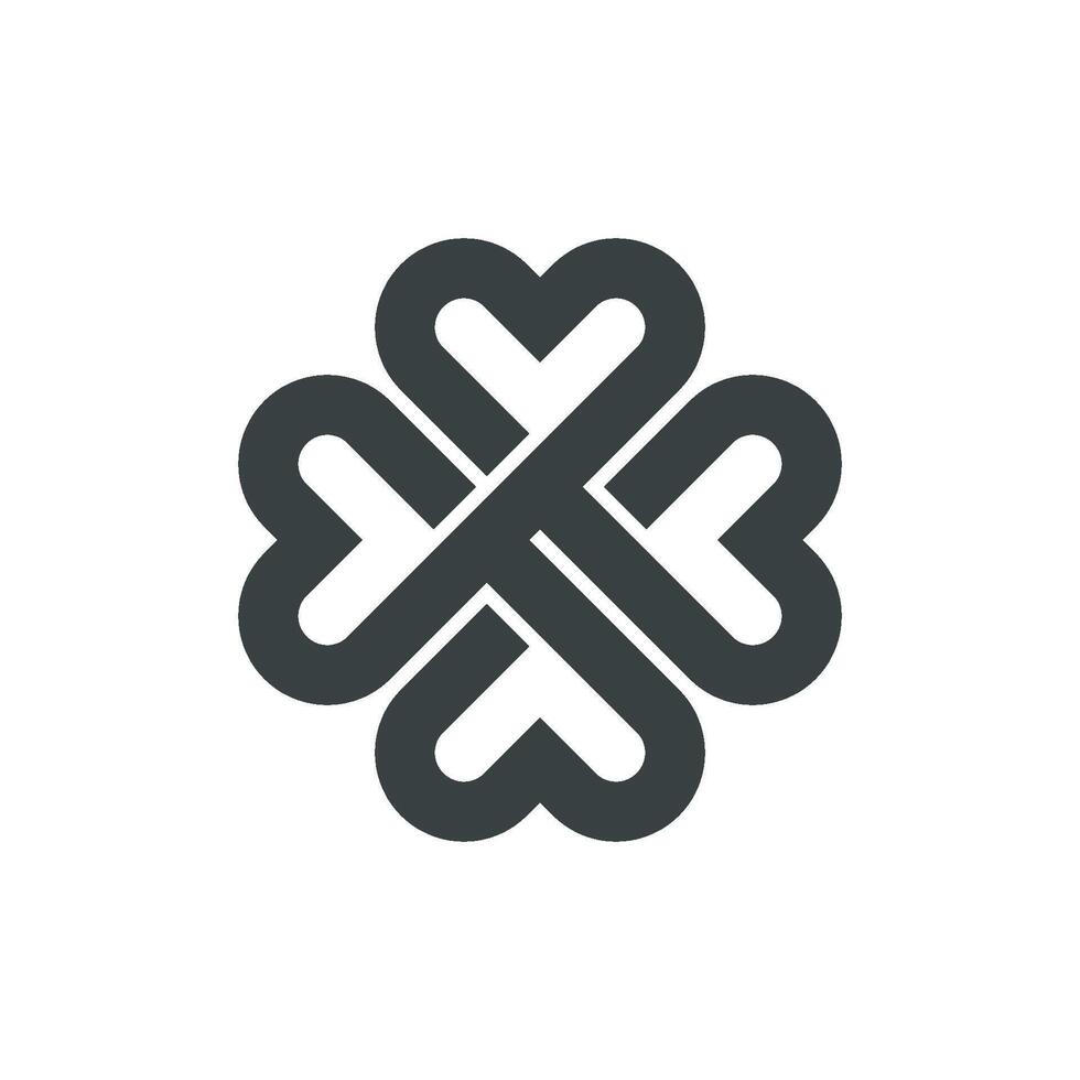 Celtic Knot Four Leaf Clover Ornamental Logo Template Illustration Design. EPS 10. vector