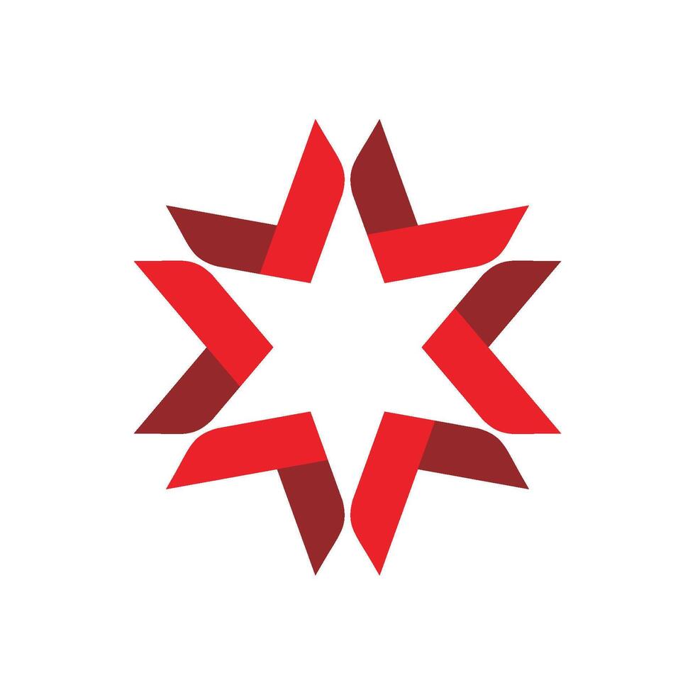 Red Decorative Star Logo Template Illustration Design. EPS 10. vector