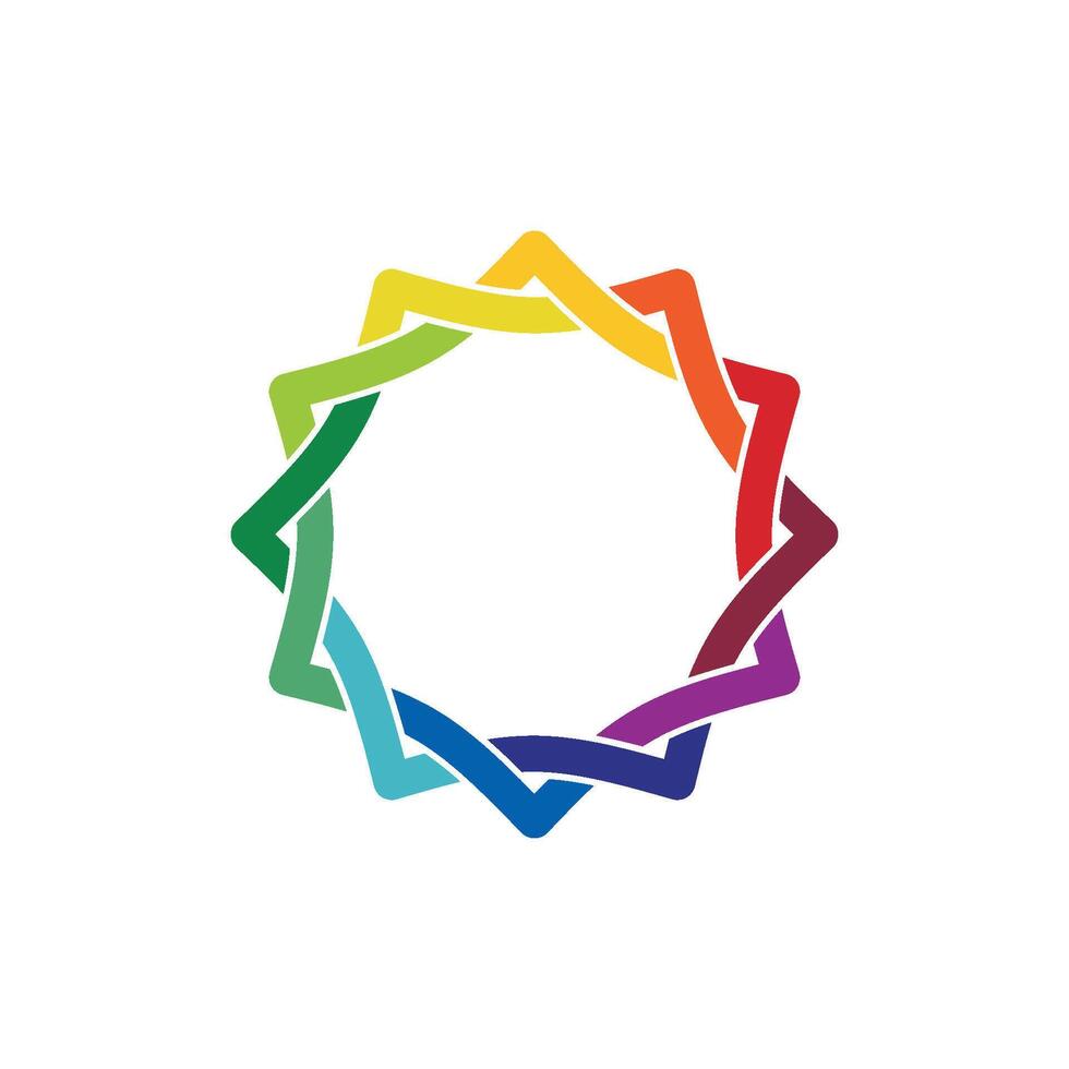 Colorful Circle Star Ornamental Logo Template Illustration Design. EPS 10. vector
