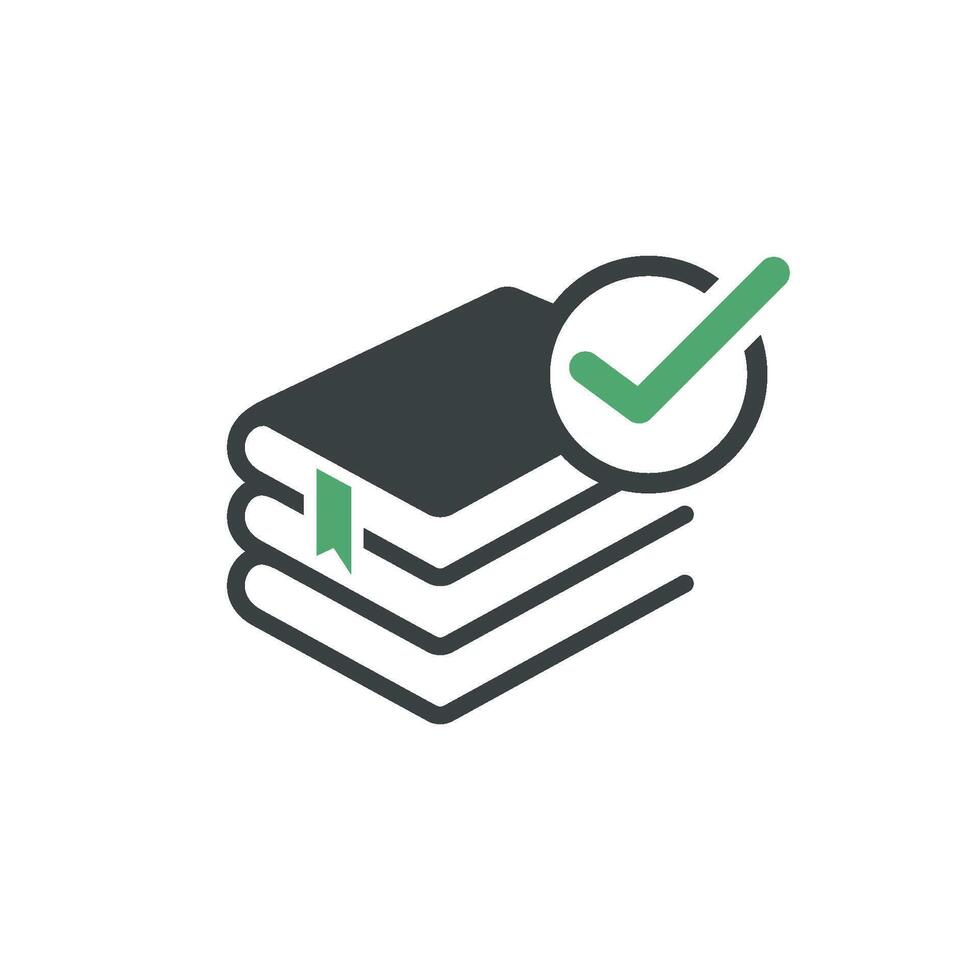Check Mark Book Education Icon Logo Template Illustration Design. EPS 10. vector