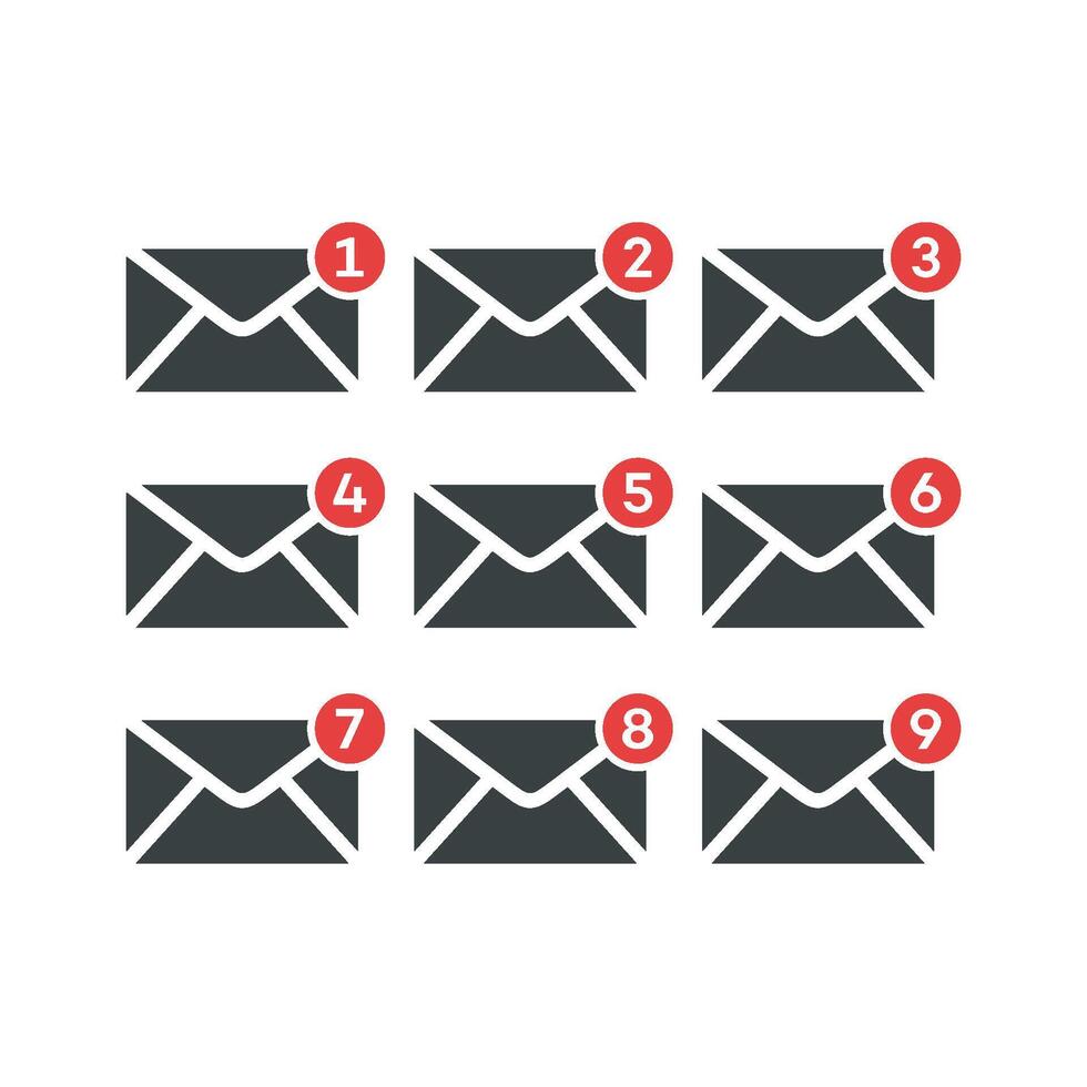 Set Envelope Email Icon Logo Template Illustration Design. EPS 10. vector