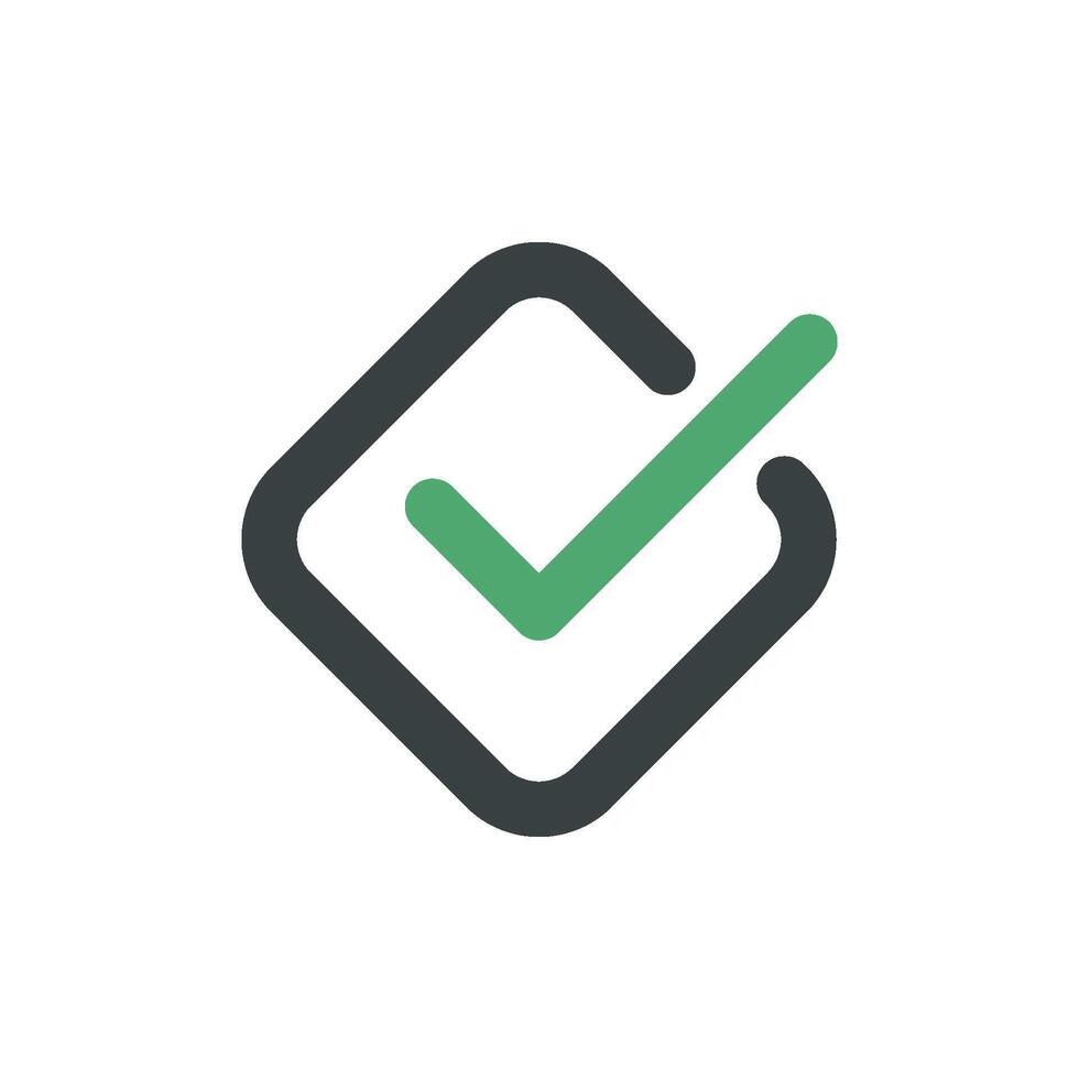 Diamond Shape Check Mark Icon Logo Template Illustration Design. EPS 10. vector