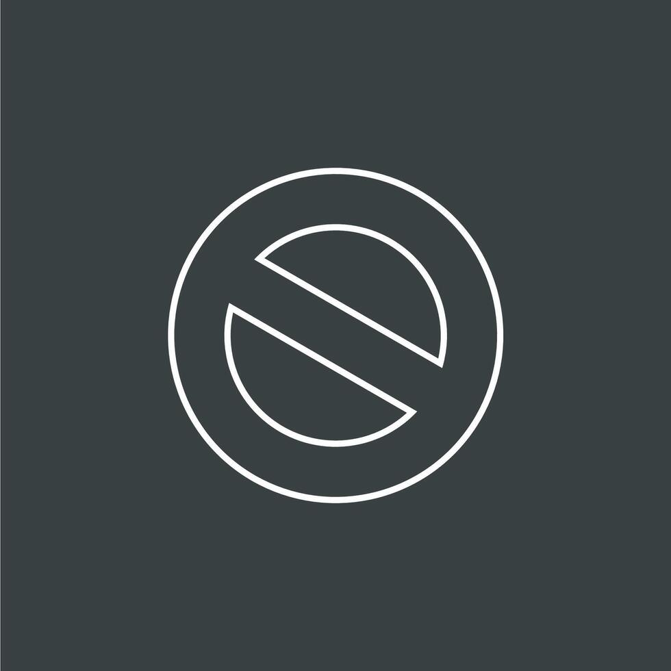 White Line No, Forbidden Sign Logo Template Illustration Design. EPS 10. vector