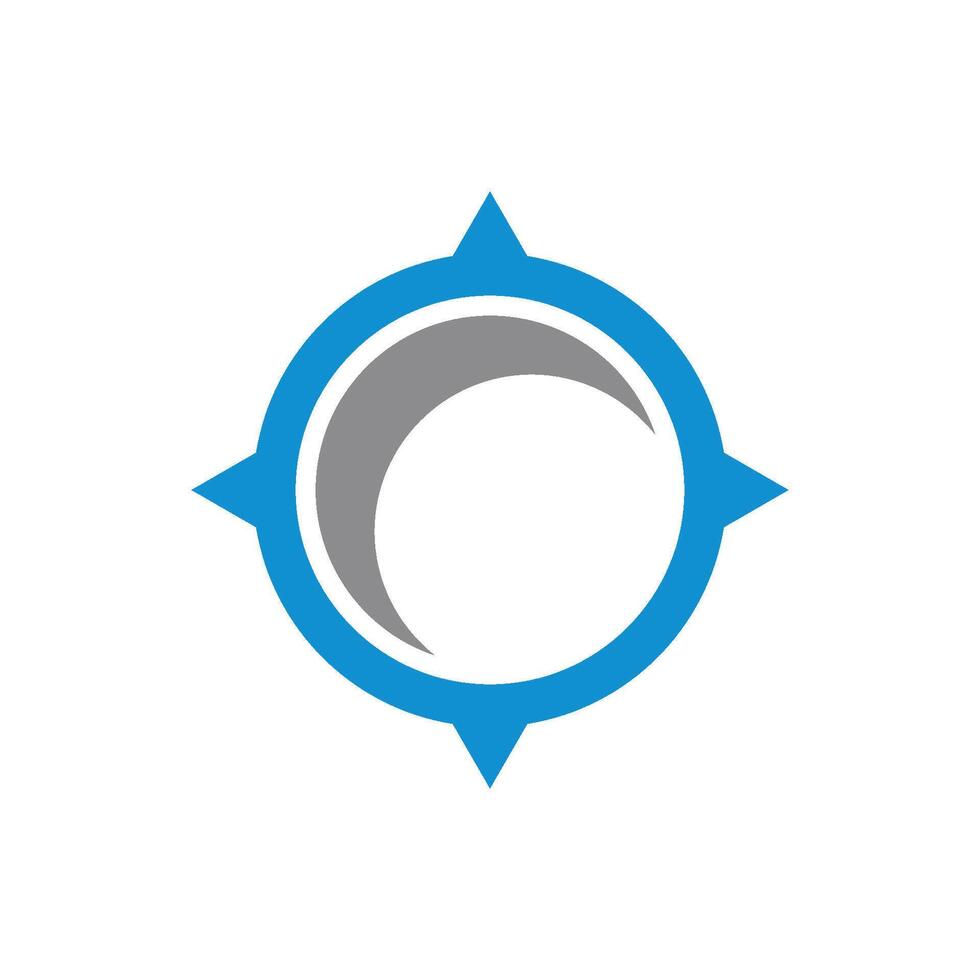 Circle Compass Rose Blue Color Logo Template Illustration Design. EPS 10. vector