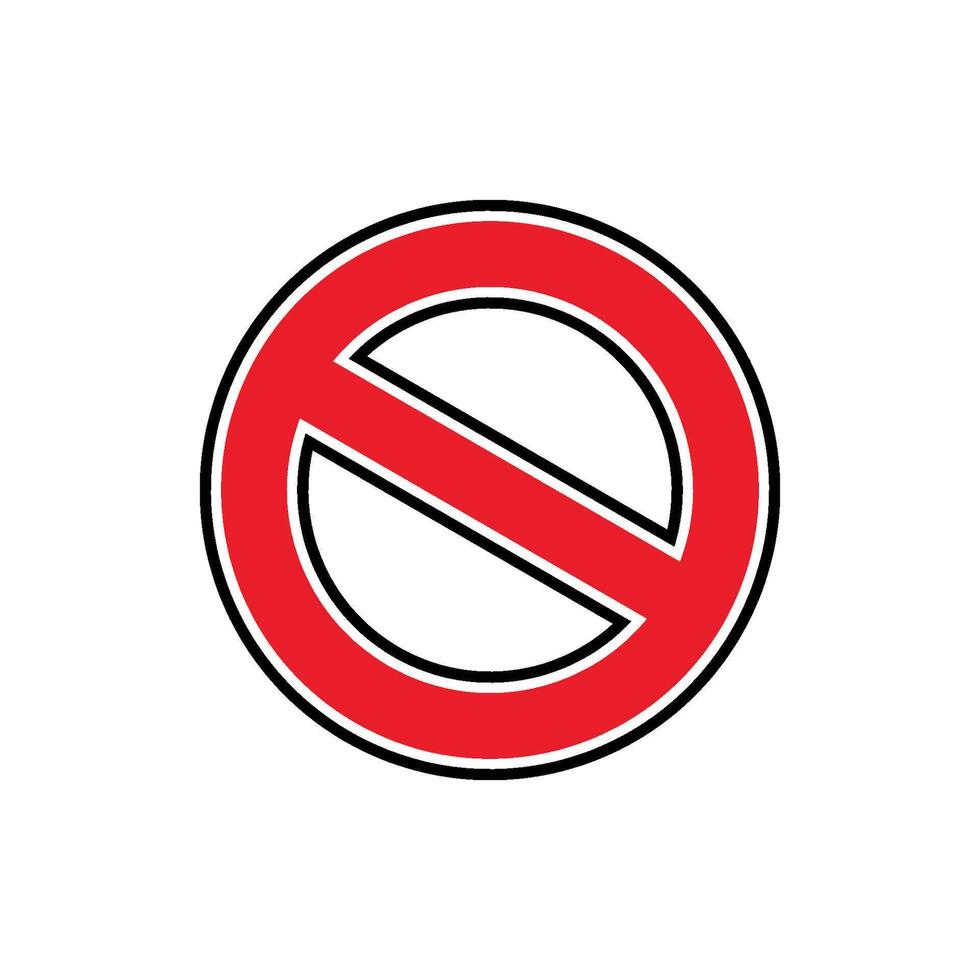 Red Color No, Forbidden Sign Logo Template Illustration Design. EPS 10. vector