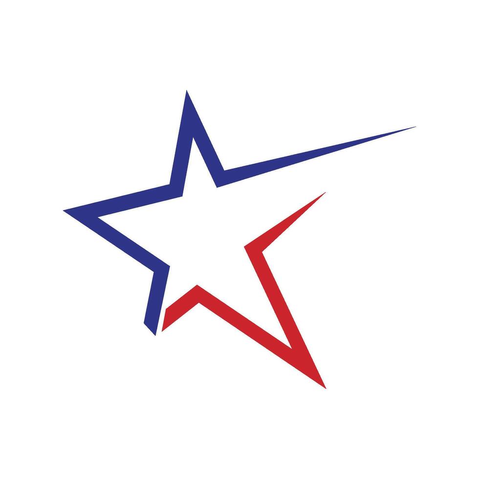 Simple Lines Star Swoosh Logo Template Illustration Design. EPS 10. vector