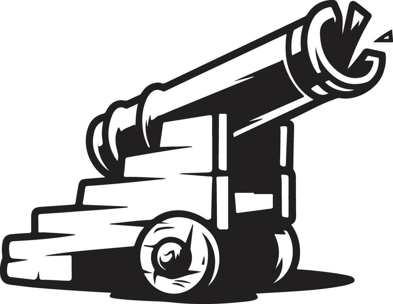 A logo of a cannon barrel vector