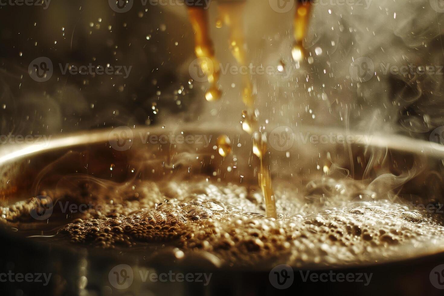 A pot of coffee being poured into a pot photo