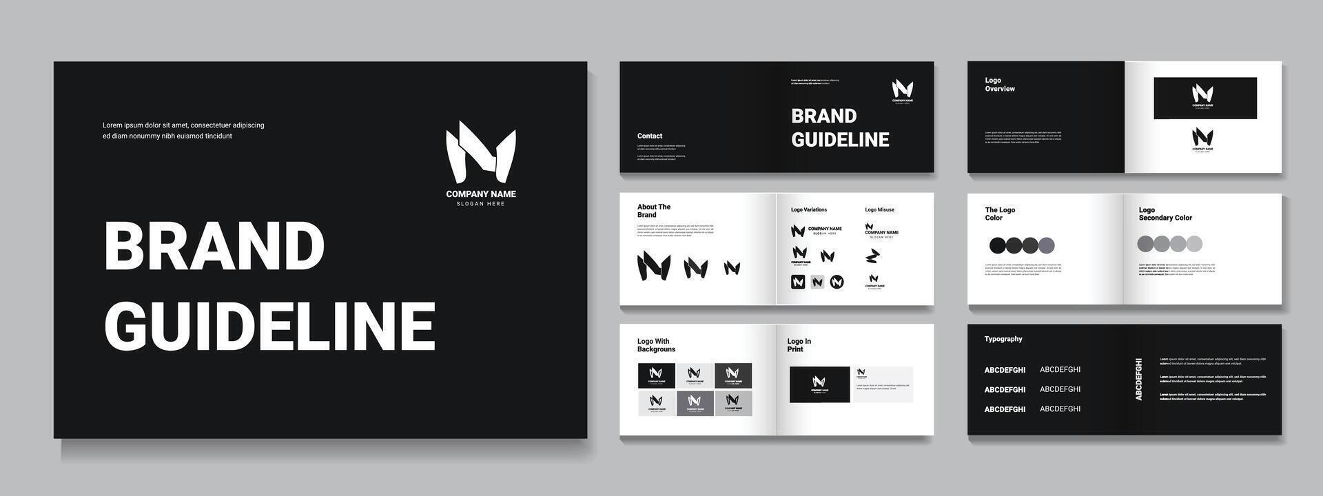 brand guidelines presentation template, logo guideline layout brand guideline design vector