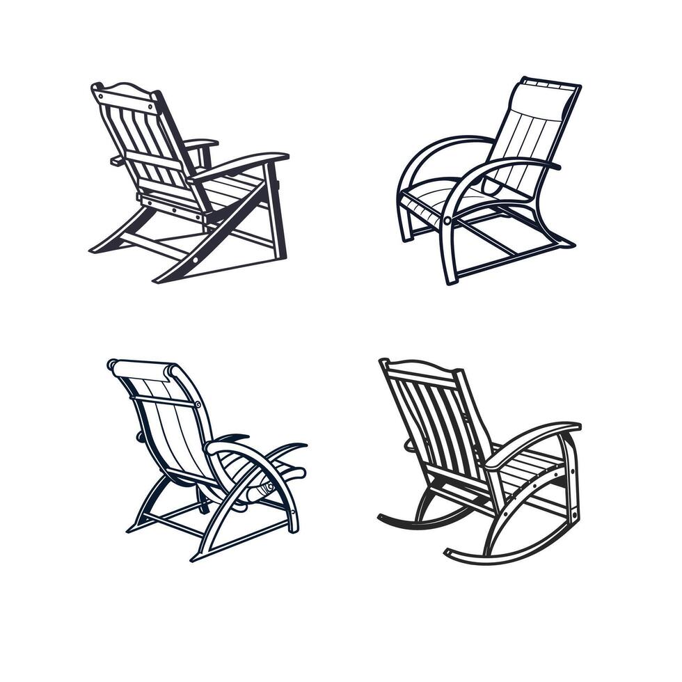 patio chair icon silhouette white background vector