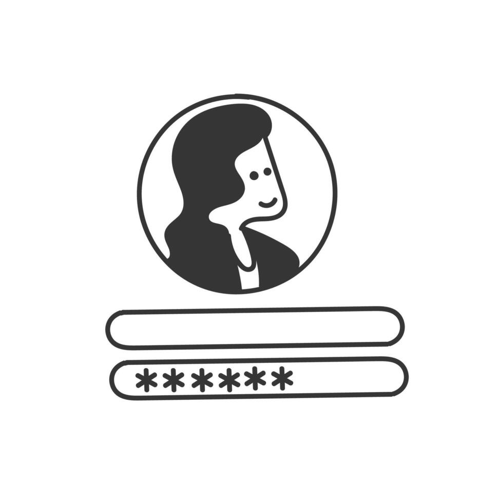 account usename password template in doodle vector