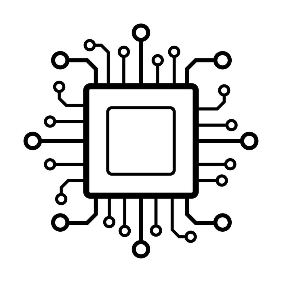 Processor chip icon for graphic design, logo, web site, social media, mobile app, ui illustration.. vector