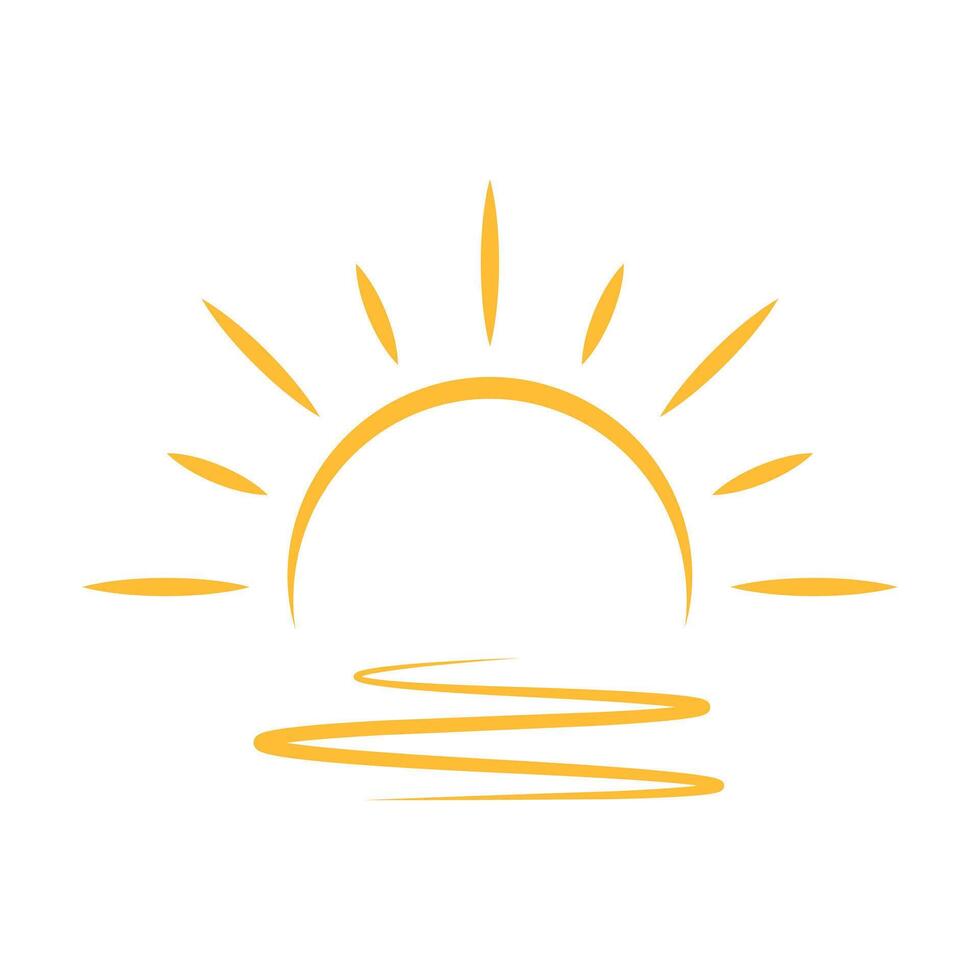 A half sun is setting downwards icon sunset concept for graphic design, logo, web site, social media, mobile app, ui illustration. vector