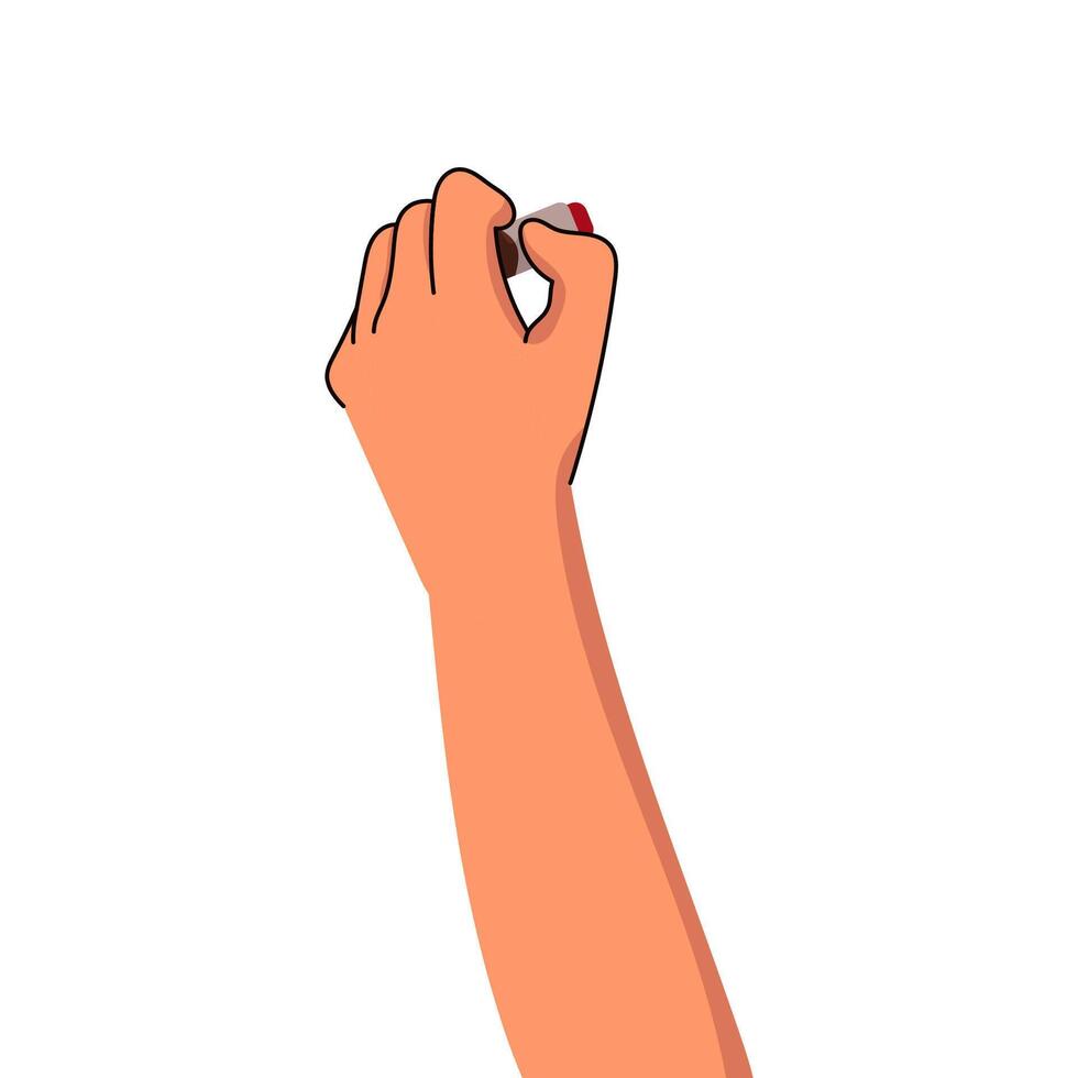 Hand Holding Lipstick vector