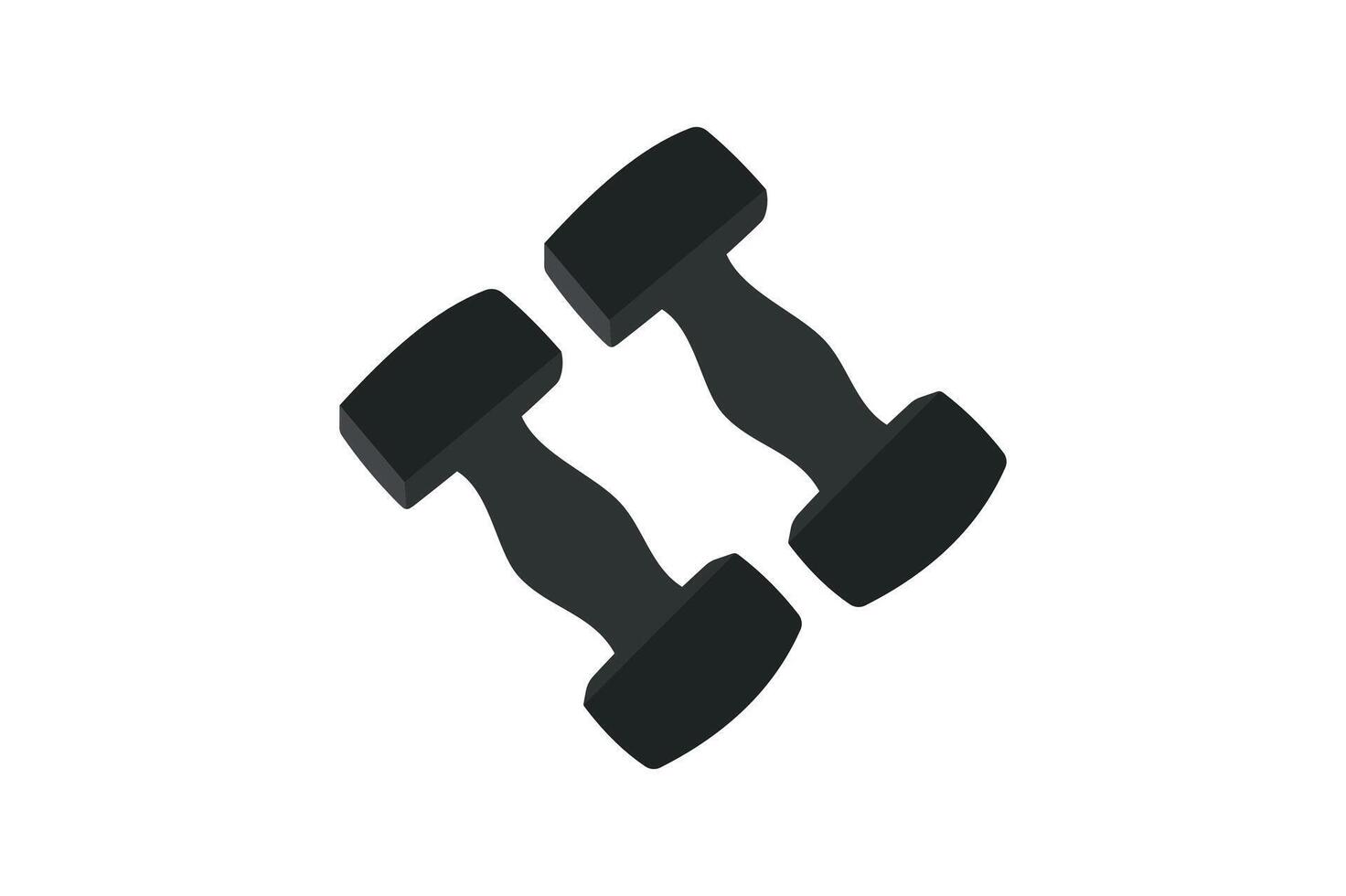 Dumbbell illustration and icon vector