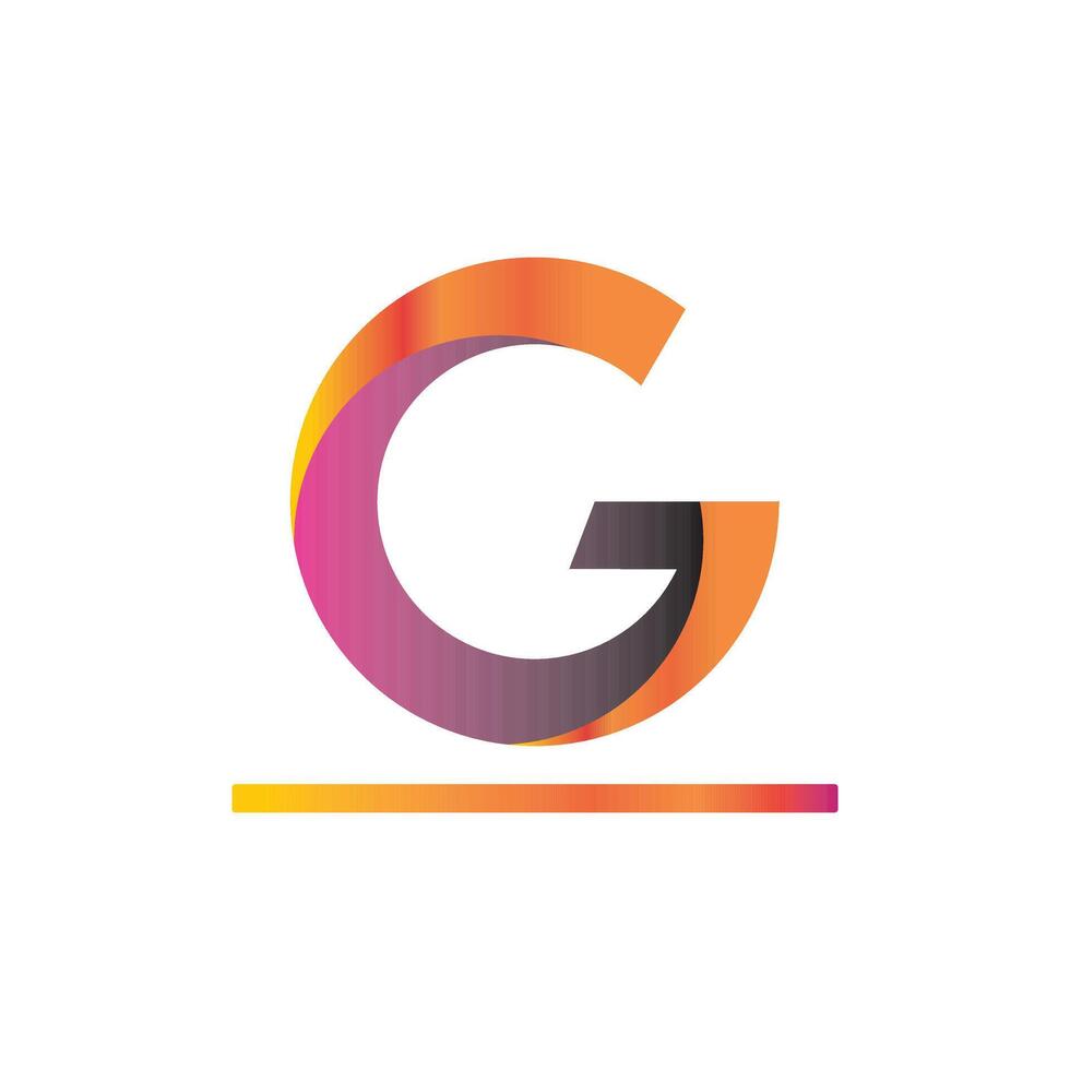 Minimalist G initial logo with an abstract, elegant design for branding and creative industries vector