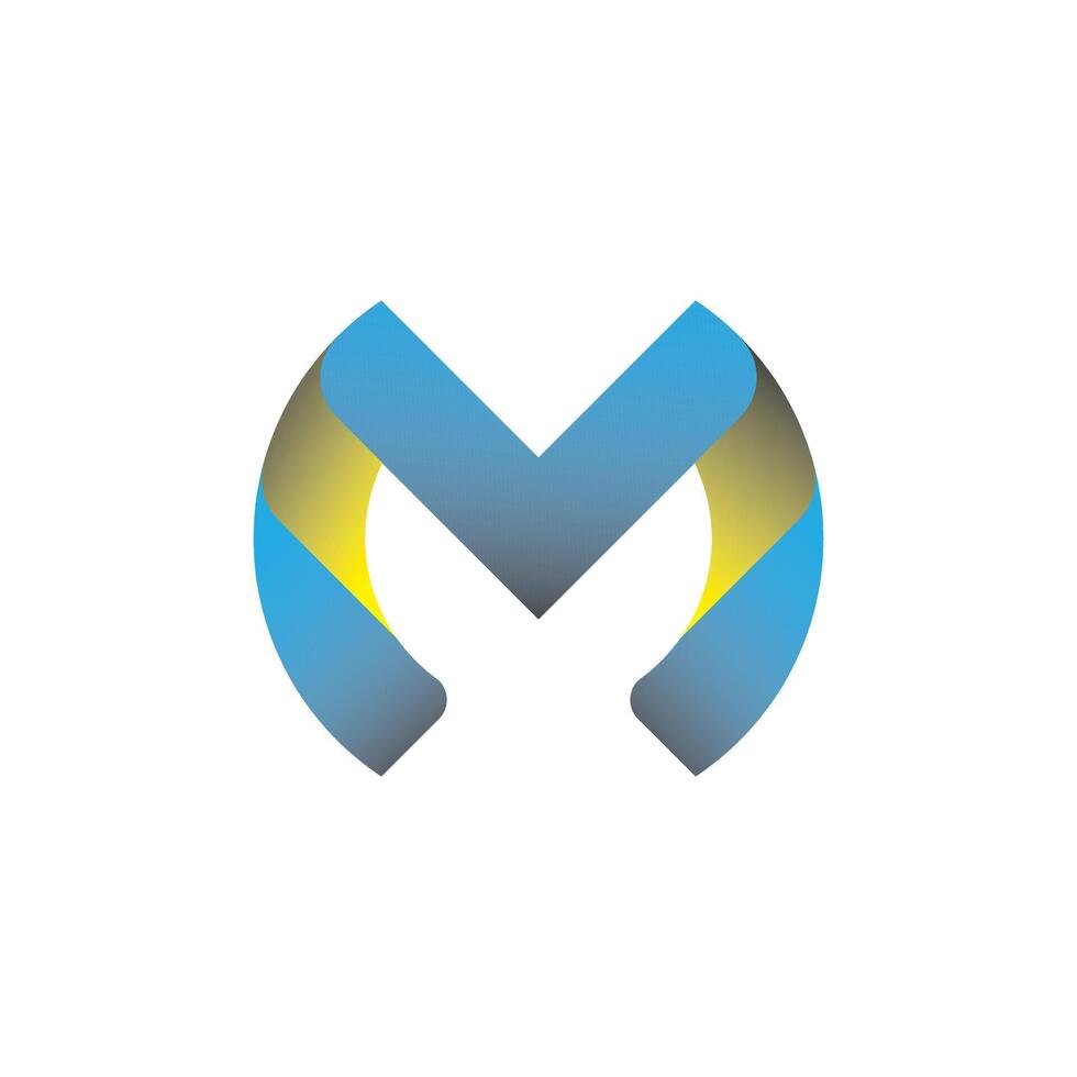 M letter logo design modern shape process vector