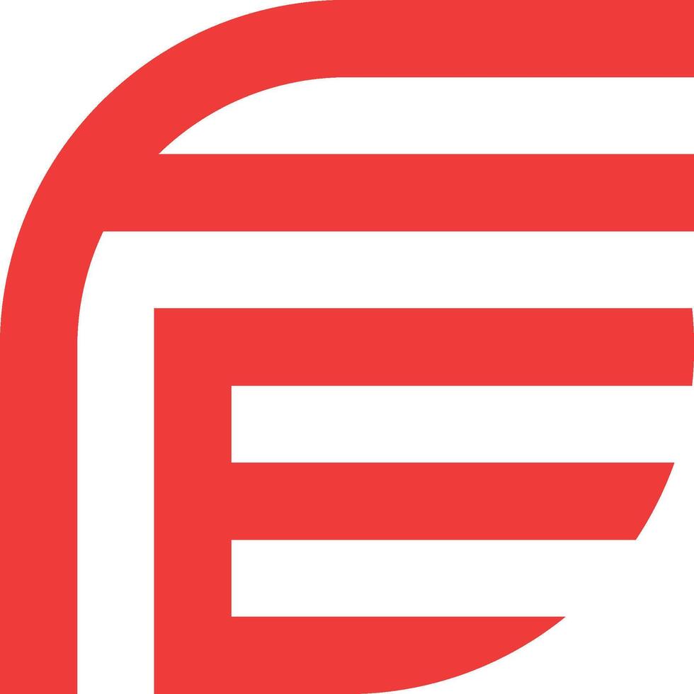 Letter F and E or Double EF Initial Logo vector