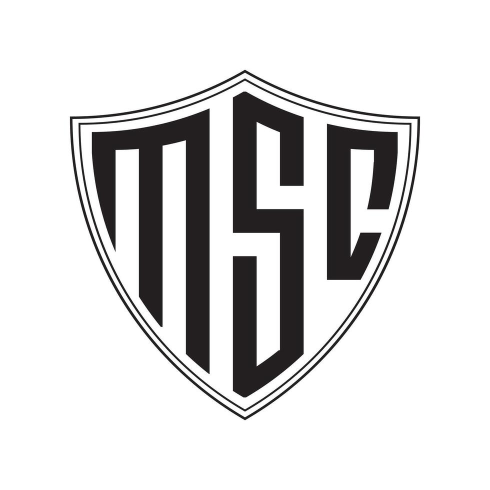 MSC shield monogram logo minimalist geometric des vector