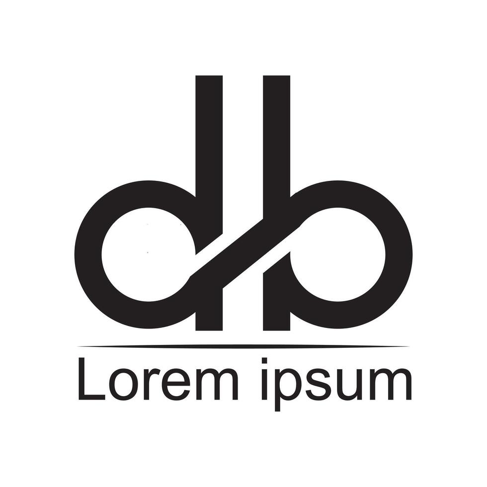 DB lowercase linked circle logo in black vector