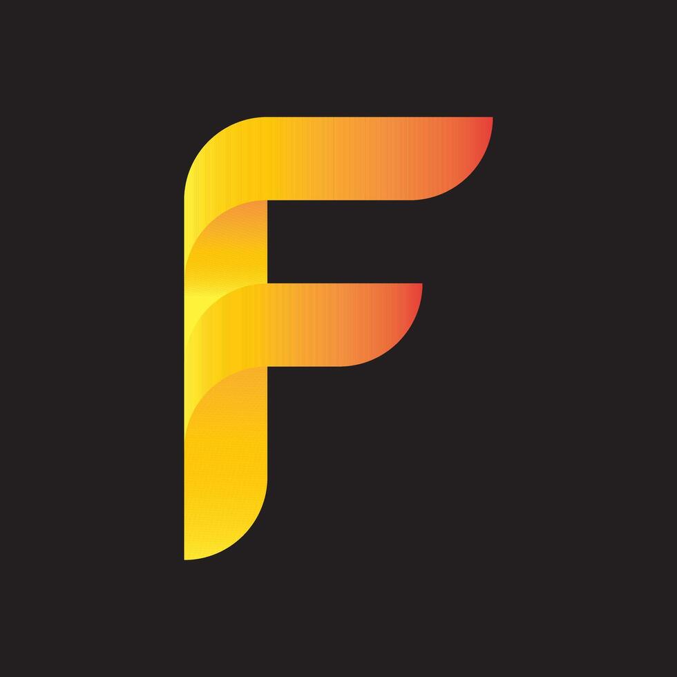 Origami style F letter symbol vector
