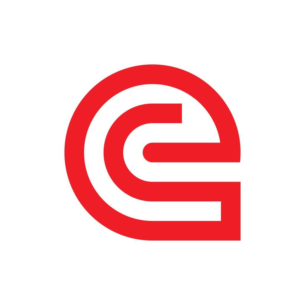 Lowercase E initial logo in a rounded red design vector