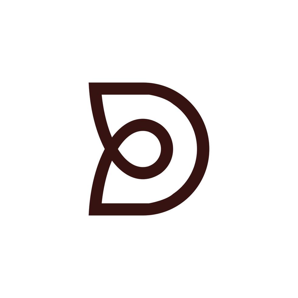 Lowercase Pd or dP monogram in rounded black design vector