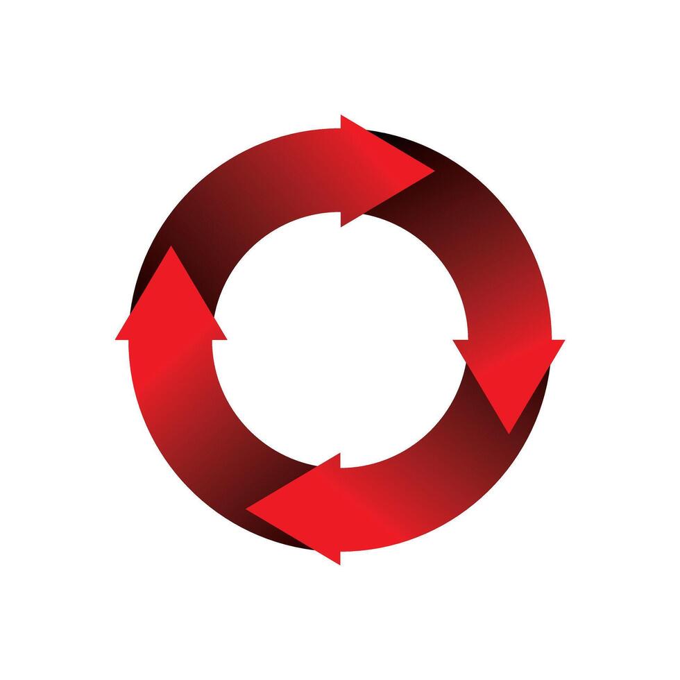 Recycling symbol with rotating cycle on white background vector