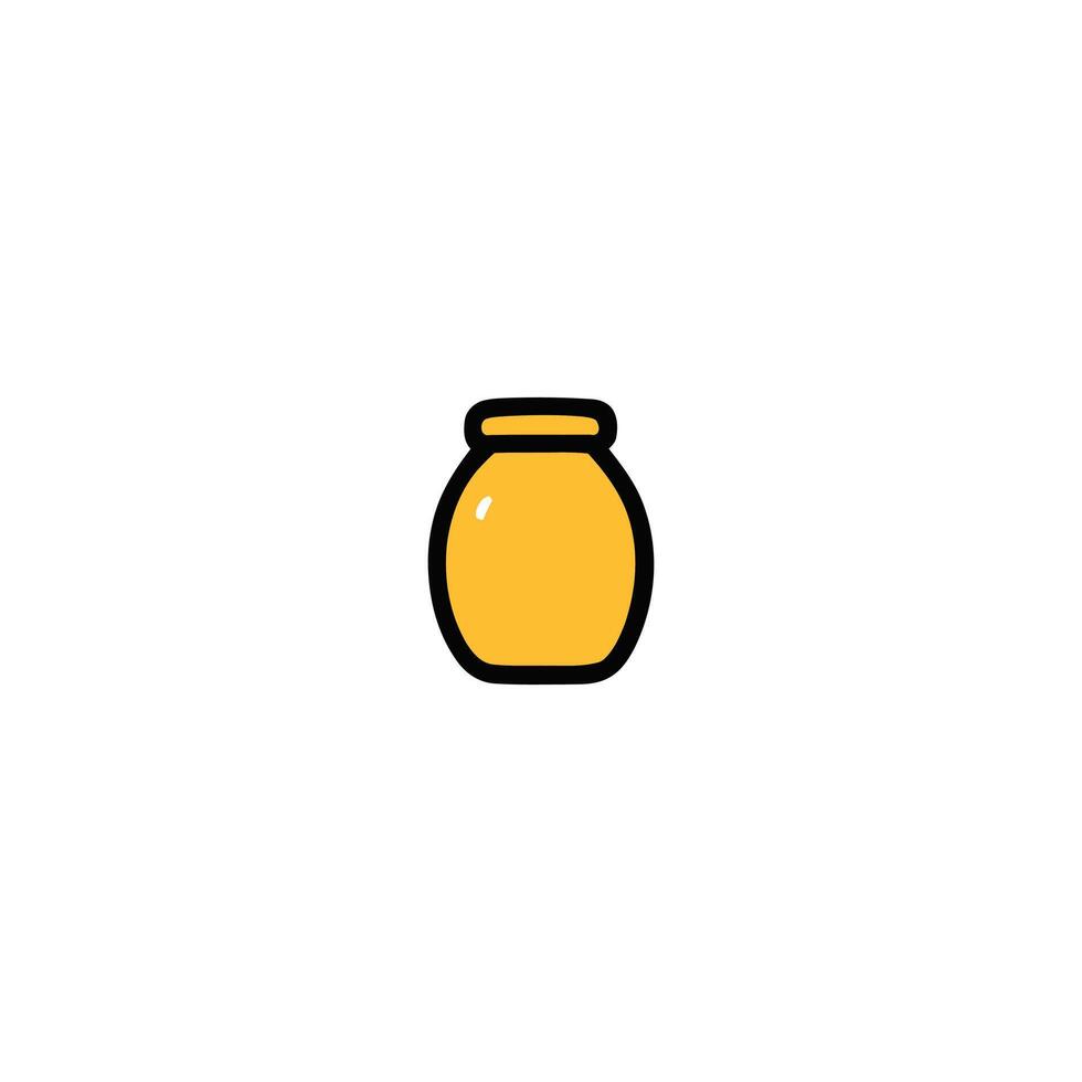 Minimalist Honey Jar Outline Illustration for Label and Branding Projects vector