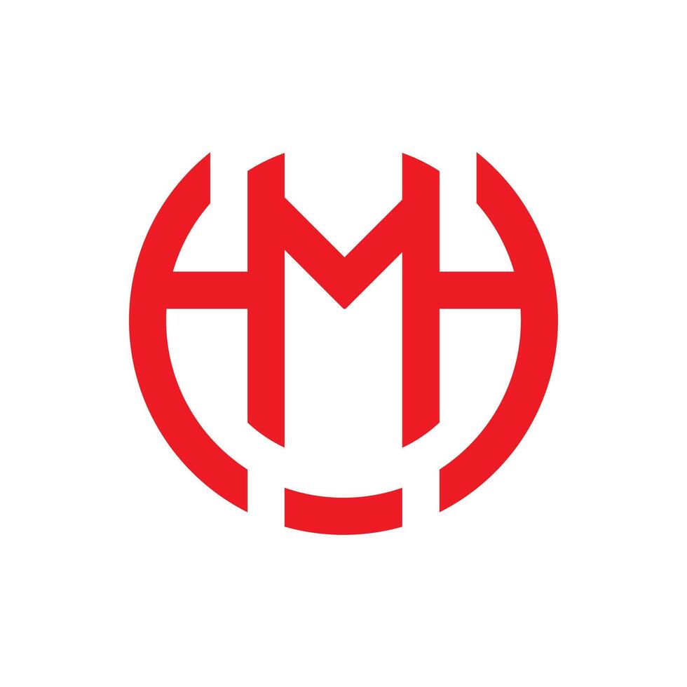 HMH circle logo design icon and symbol vector