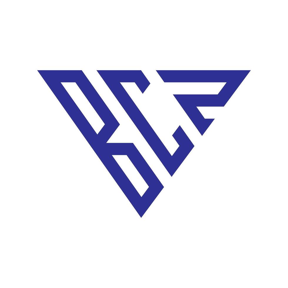 BCZ letter logo with a modern triangle design, creative and sleek graphic vector
