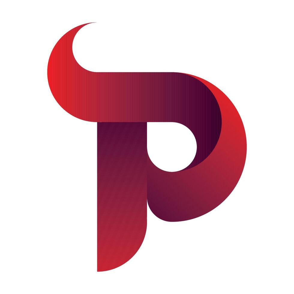 Gradient letter P logo design, perfect for companies, brands, or businesses vector