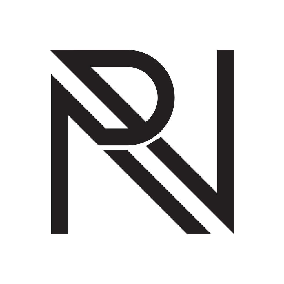 NR or RN monogram logo with a sleek modern design vector