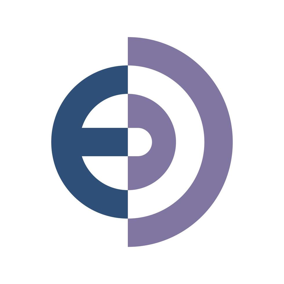Lowercase e logo hidden in a pie chart vector