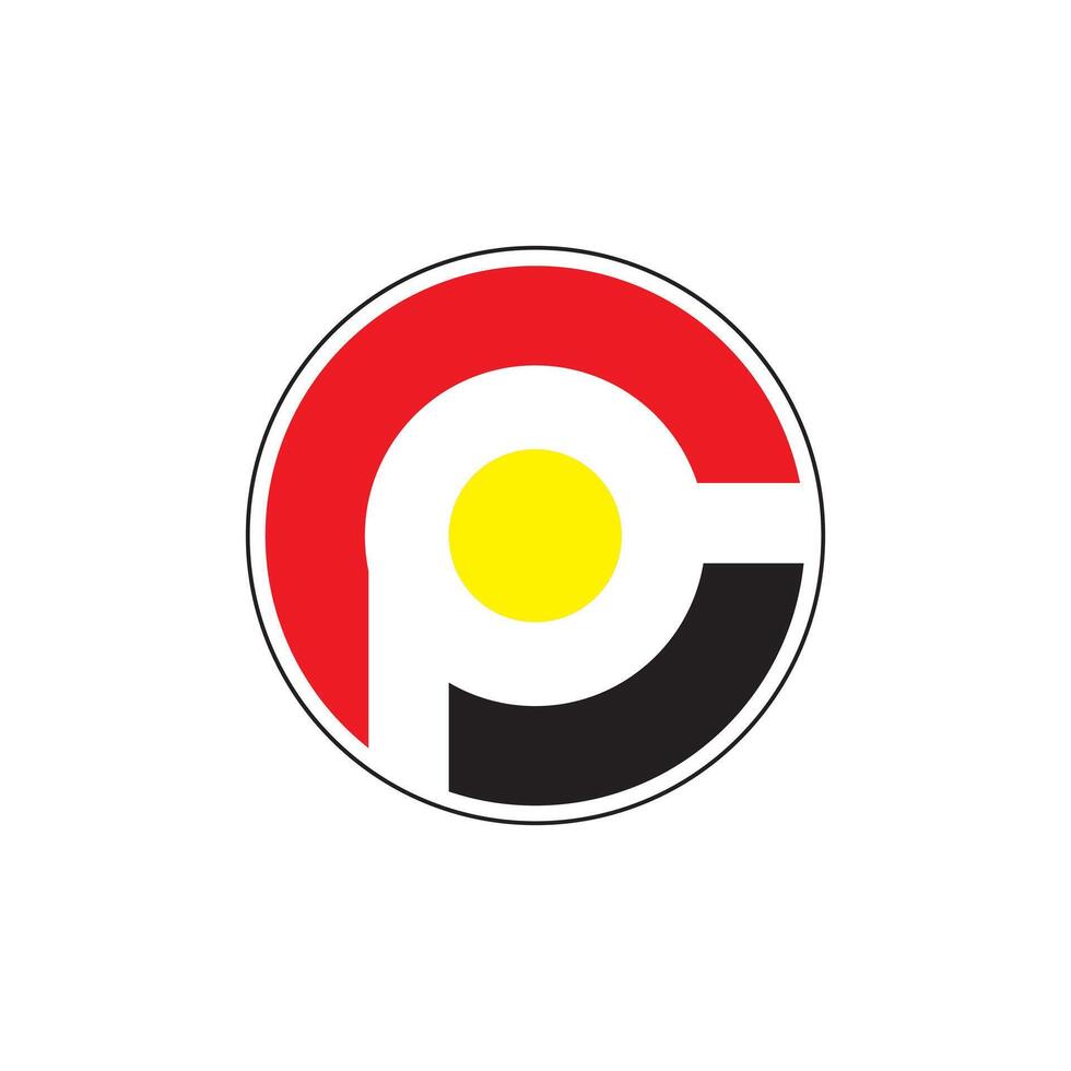 p logo black white and red vector