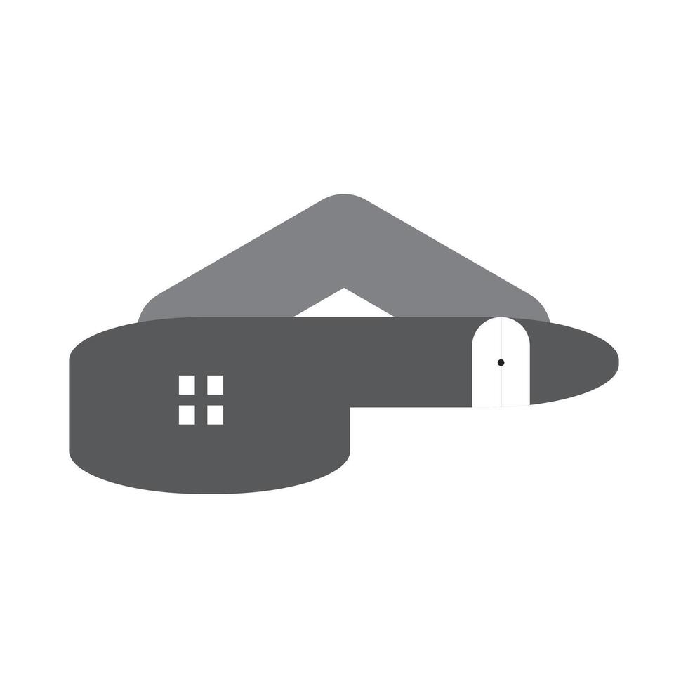 Real estate business icon in black and white colors illustration graphic vector