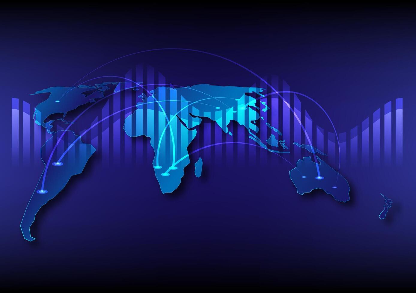 Abstract background with communication network world map vector
