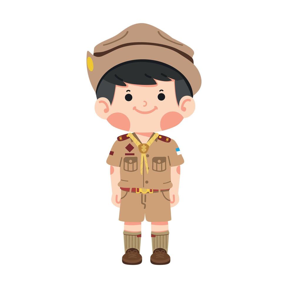 Boy Scout in uniform standing in formation vector