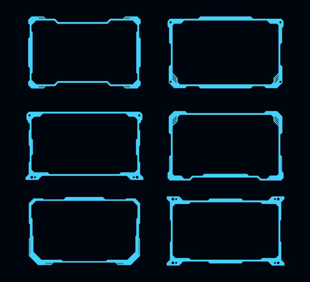 Technology futuristic frame design element. HUD sci-fi square shape. vector